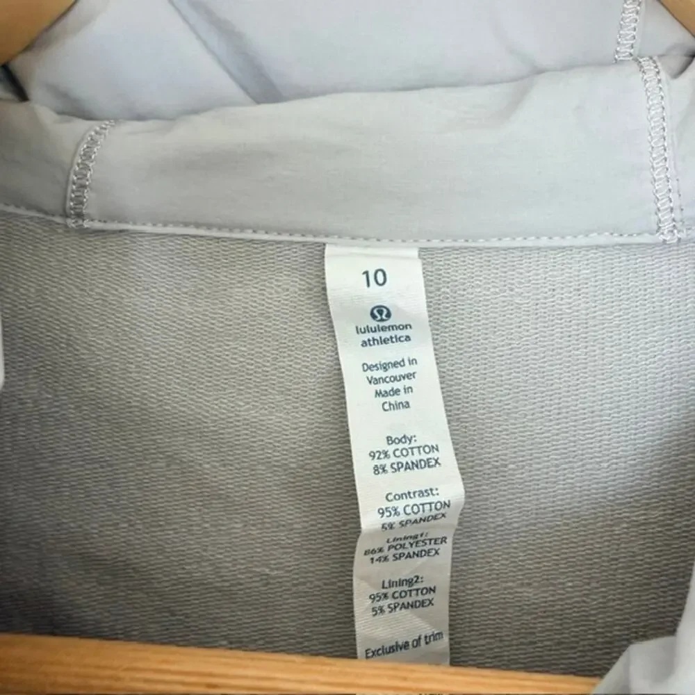 Lululemon Post Sweat Pullover 10 Righteous Stripe Silver Spoon Heathered Grey
